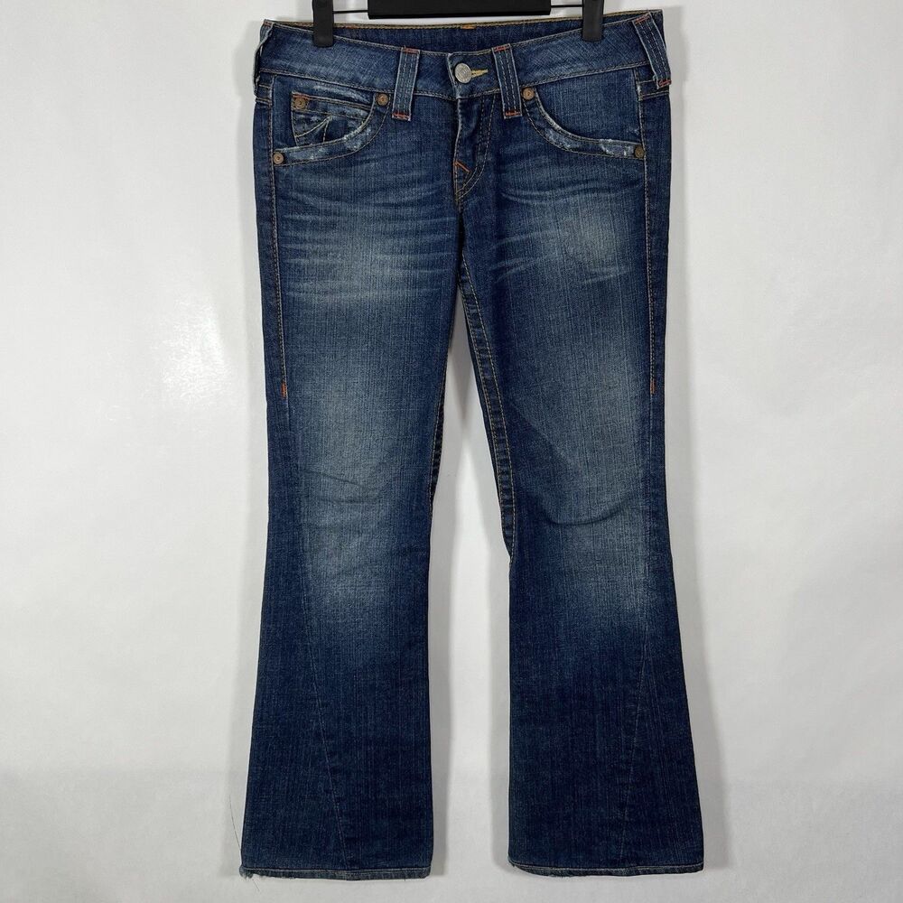 True Religion Joey Flared Jeans Womens Size 28 (30x30 Measured) Medium Wash USA